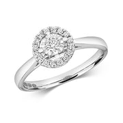 Diamond Ring in 9K White Gold