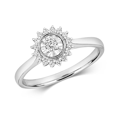 Diamond Ring in 9K White Gold