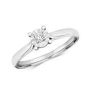 Diamond Ring in 9K White Gold