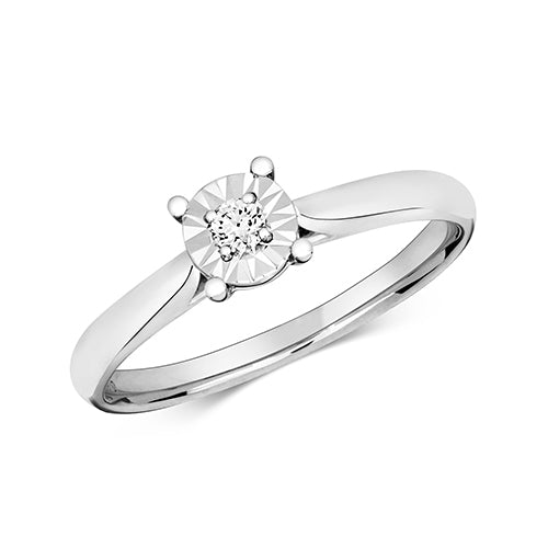 Diamond Ring in 9K White Gold