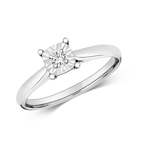 Diamond Ring in 9K White Gold