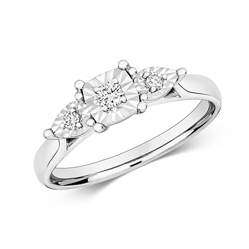 Diamond Ring in 9K White Gold