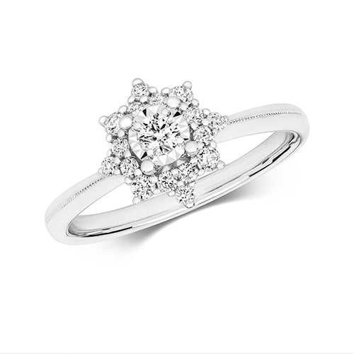 Diamond Ring in 9K White Gold