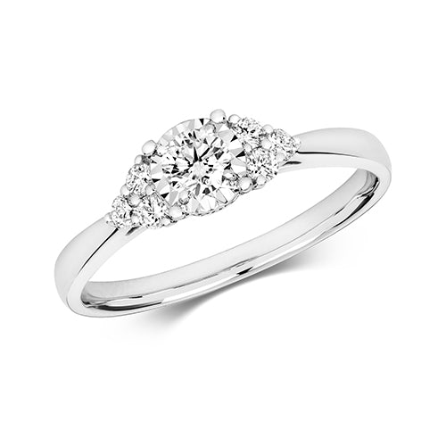 Diamond Ring in 9K White Gold