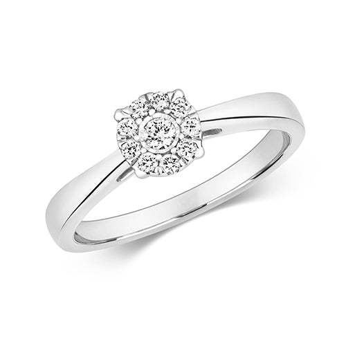 Diamond Ring in 9K White Gold