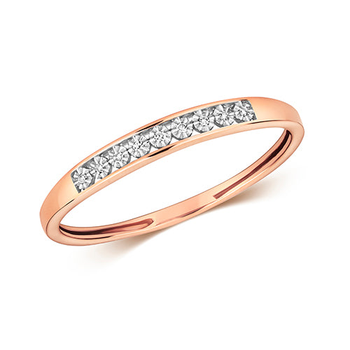Diamond Ring in 9K Rose Gold