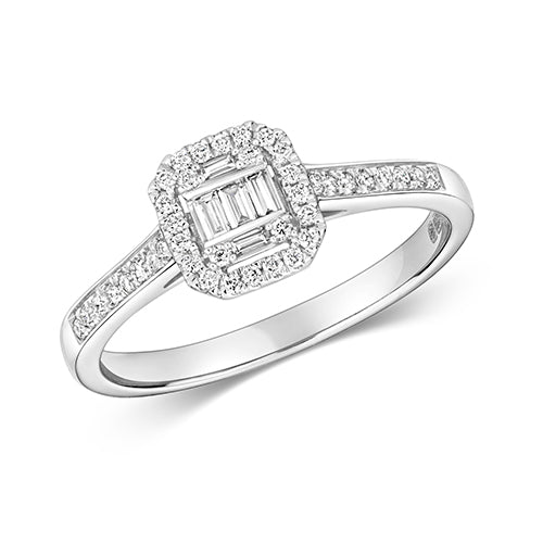 Diamond Ring in 9K White Gold