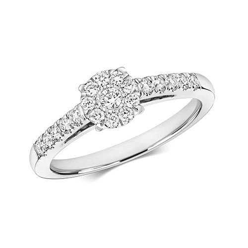 Diamond Ring in 9K White Gold