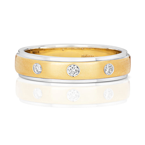 Diamond Ring in 9K Yellow and White Gold