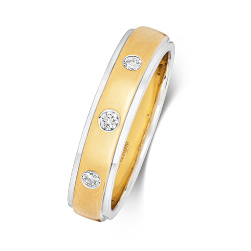 Diamond Ring in 9K Yellow and White Gold