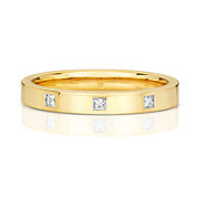 9K Yellow Gold 0.06ct Diamond Wedding Ring Pc / 3d 2.7mm