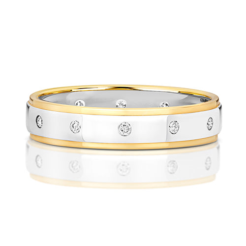 Diamond Ring in 9K Yellow & White Gold