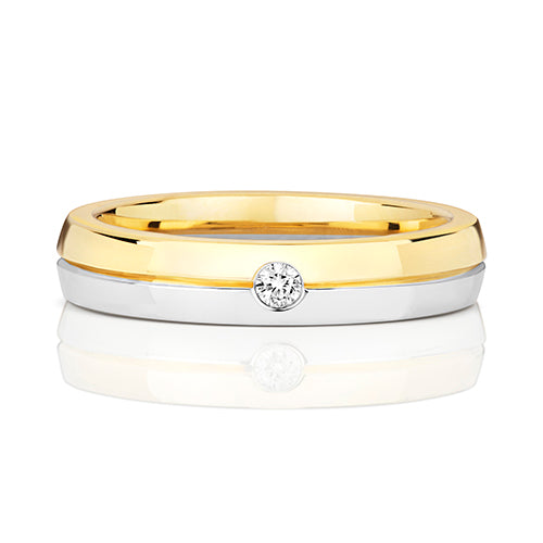 Diamond Ring in 9K Yellow and White Gold