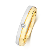 Diamond Ring in 9K Yellow and White Gold