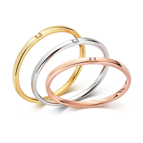 Diamond Ring in 9K Yellow, White and Rose Gold