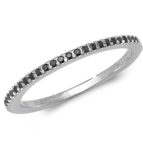 Black Diamond Ring in 18K White Gold