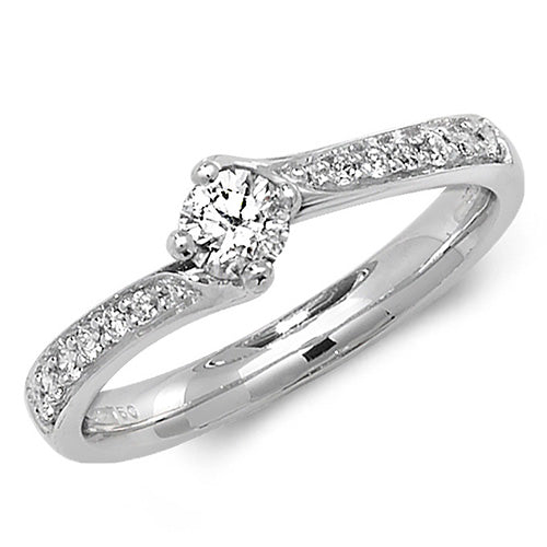 Diamond Ring in 18K White Gold