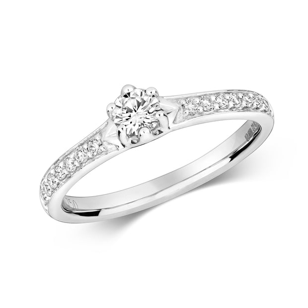 Diamond Ring in 18K White Gold