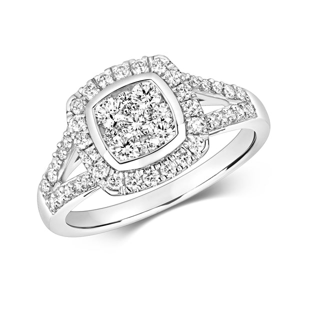 Diamond Ring in 18K White Gold