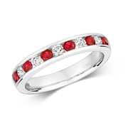 Ruby and Diamond Ring in 18K White Gold