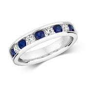 Sapphire and Diamond Ring in 18K White Gold