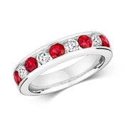 Ruby and Diamond Ring in 18K White Gold