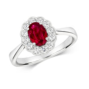 Ruby and Diamond Ring in 18K White Gold