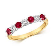 Ruby & Diamond Ring in 18K Gold