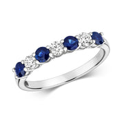 Sapphire and Diamond Ring in 18K White Gold