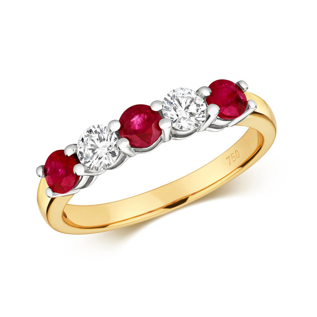 Ruby & Diamond Ring in 18K Gold