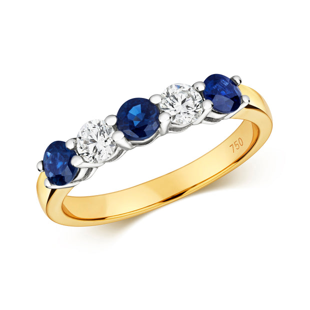 Sapphire and Diamond Ring in 18K Gold