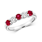 Ruby and Diamond Ring in 18K White Gold