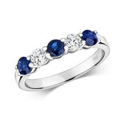 Sapphire and Diamond Ring in 18K White Gold