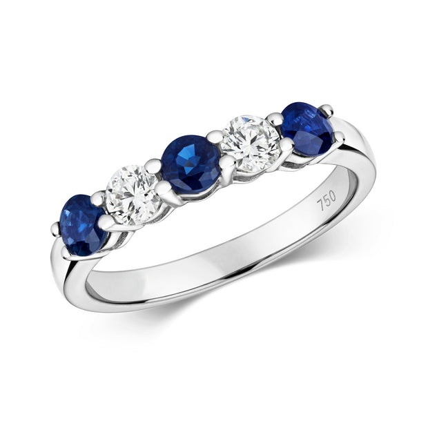 Sapphire and Diamond Ring in 18K White Gold