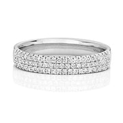 Platinum Diamond Wedding Ring D Shape 4mm