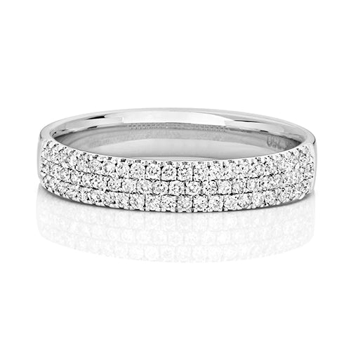 Platinum Diamond Wedding Ring D Shape 4mm