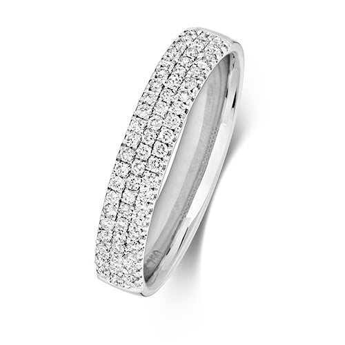 Platinum Diamond Wedding Ring D Shape 4mm