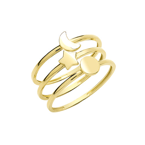 9K Yellow Gold Triple Band Ring