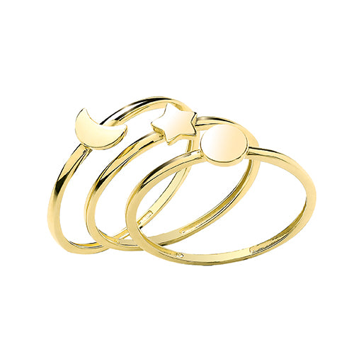 9K Yellow Gold Triple Band Ring