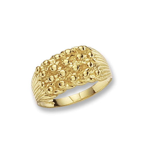 9K Yellow Gold Men's Keeper 4 Row
