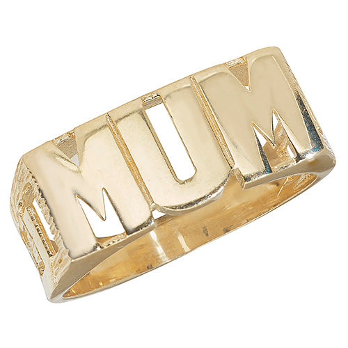 9K Yellow Gold Ladies' Curb Sides Mum Ring | Charmé