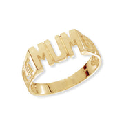 9K Yellow Gold Ladies' Curb Sides Mum Ring