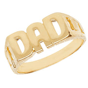 9K Yellow Gold Men's Curb Sides Dad Ring