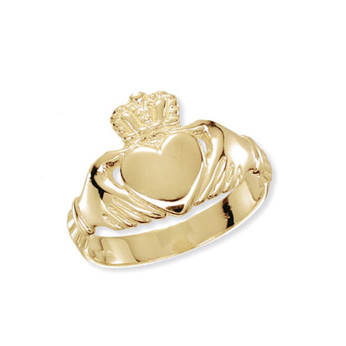 9K Yellow Gold Men's Claddagh Ring