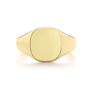 Medium Weight Cush Signet Ring in 9K Gold