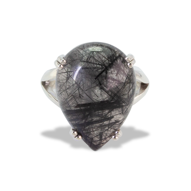 Tourmalinated Quartz Ring in Sterl.Silver 15.5ct