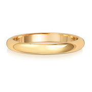 9K Yellow Gold Wedding Ring D Shape 2.5mm