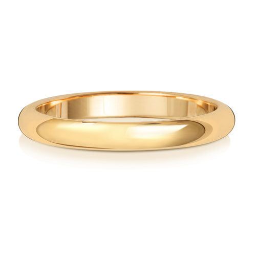 9K Yellow Gold Wedding Ring D Shape 2.5mm