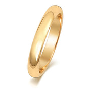 9K Yellow Gold Wedding Ring D Shape 3mm