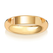 9K Yellow Gold Wedding Ring D Shape 4mm